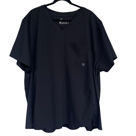 Olive & Co Shirt Mens 3XL Black Eco Friendly Scrubs Medical Top Nursing - Picture 1 of 10